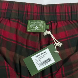 Denim Tears Wreath Pajama Pant FW24BWJ0021 red plaid cotton lounge pants size large