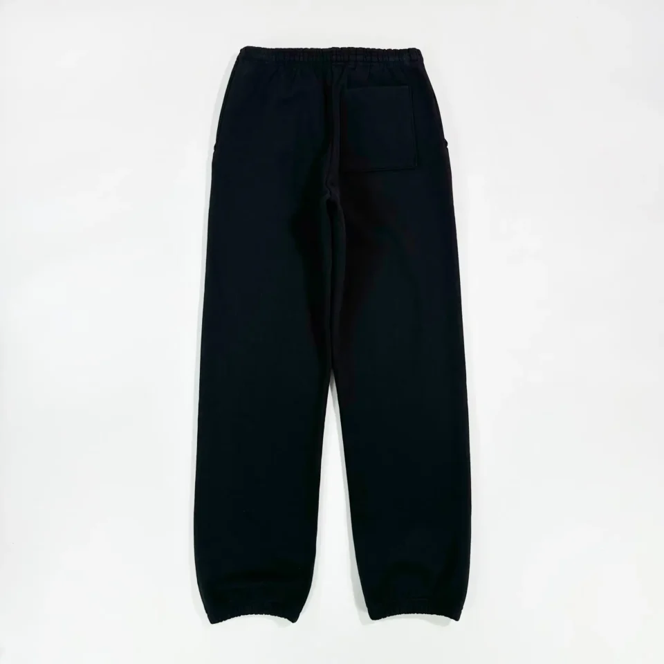 Repsgoat black sweatpants elastic waistband cotton fabric with rear pocket and elastic cuffs