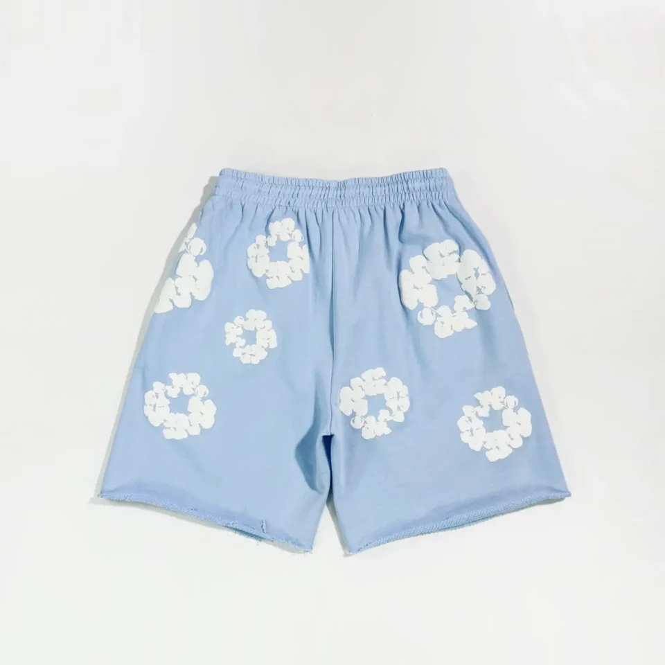 Light blue shorts with white flowers