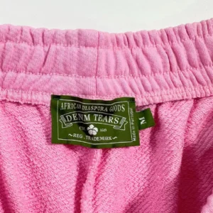 Denim Tears terry cloth shorts pink cotton blend with elastic waistband made in Portugal size M