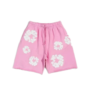 Travis Scott Cactus Jack pink shorts with white floral print cotton material