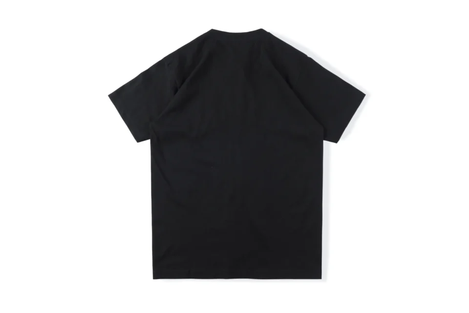 Repsgoat black short-sleeve crew neck t-shirt solid color cotton material casual wear