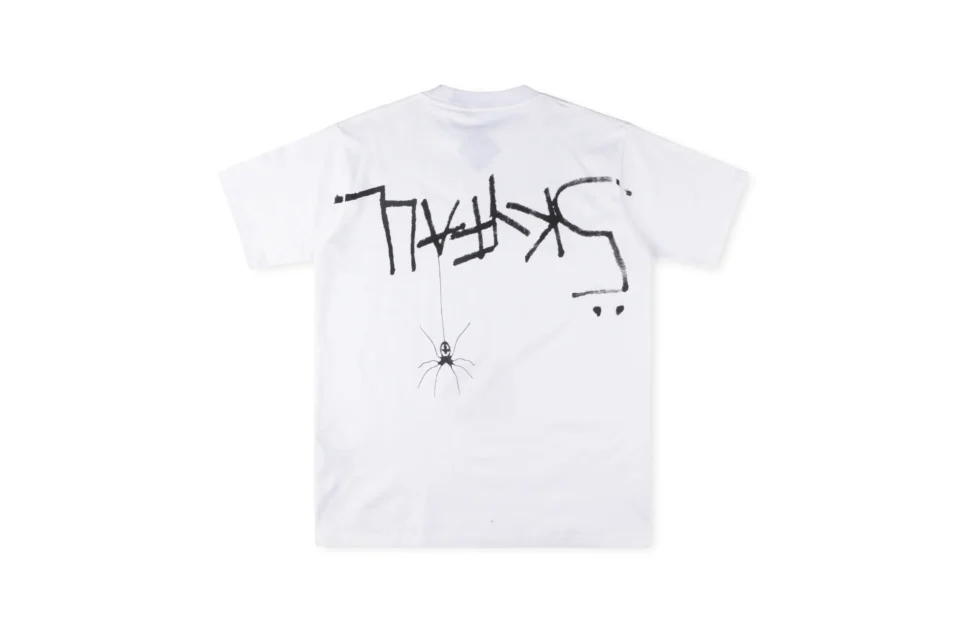 Skull Skateboards T-shirt white cotton graphic spider print streetwear tee