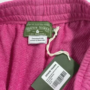 Denim Tears Swarovski sweatpants pink terry cloth embellished with Swarovski crystals