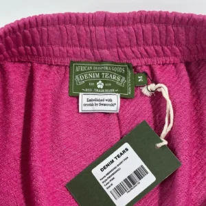 Denim Tears Swarovski short pink terry cloth shorts embellished with Swarovski crystals medium size