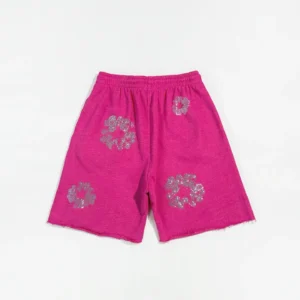 Pink shorts with glittery flower designs