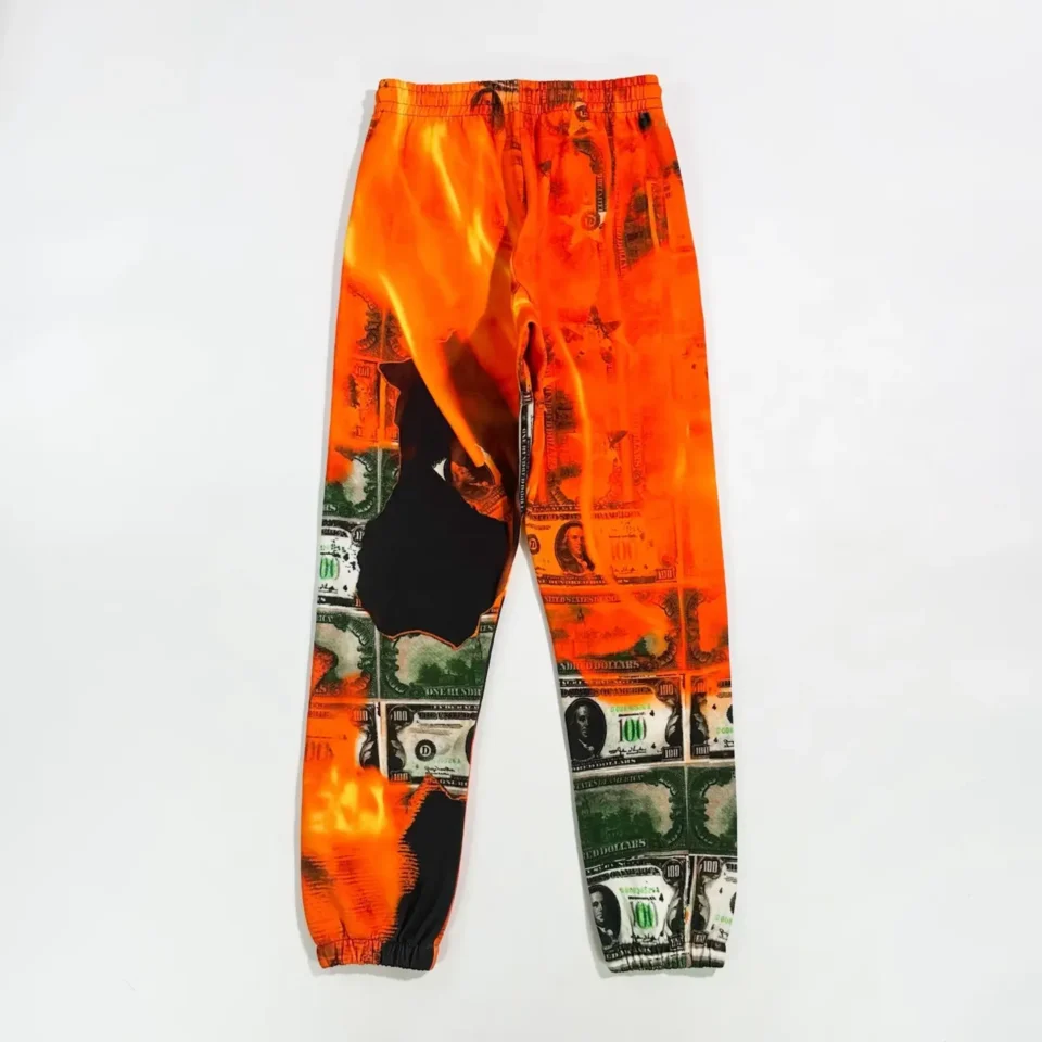 Repsgoat graphic print jogger pants orange black green polyester blend casual wear