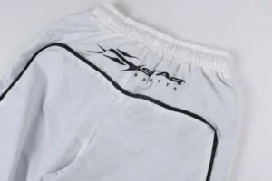 X-Gear Sports track pants white black trim lightweight breathable fabric
