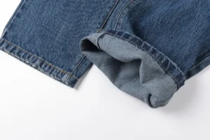 Repsgoat denim jeans blue cotton material detailed hem stitching