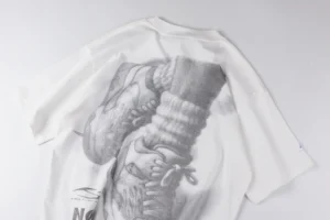 Repsgoat graphic t-shirt white cotton with black detailed sneaker print on the back