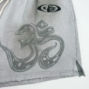 Unknown brand sweatshirt gray color with artistic black graphic print made from cotton blend material