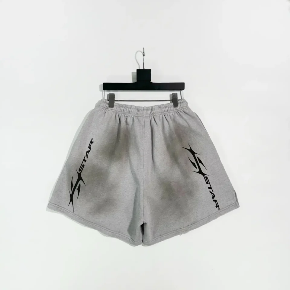 Xstar cotton shorts gray color with black brand logo elastic waistband comfortable fit