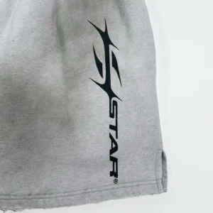 Istar Oversize Short Sleeve T-Shirt gray cotton with black logo print on sleeve