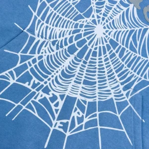 Nike t-shirt blue cotton fabric with white spider web graphic print design