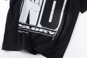 WTAPS T-shirt black color cotton fabric with large white graphic print on front