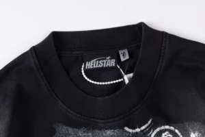 Hellstar crewneck sweatshirt black color medium size made from soft cotton material