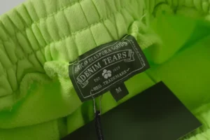 Denim Tears label green cotton fabric with elastic waistband medium size made in Portugal