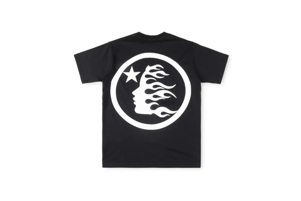 Brain Dead Flame Face T-shirt black color with large white flame graphic made from cotton material