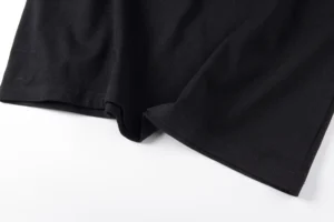 Black short-sleeve T-shirt showcasing a clean design, highlighting the fabric texture, ideal for casual wear, part of Hellstar Studios' clothing collection.