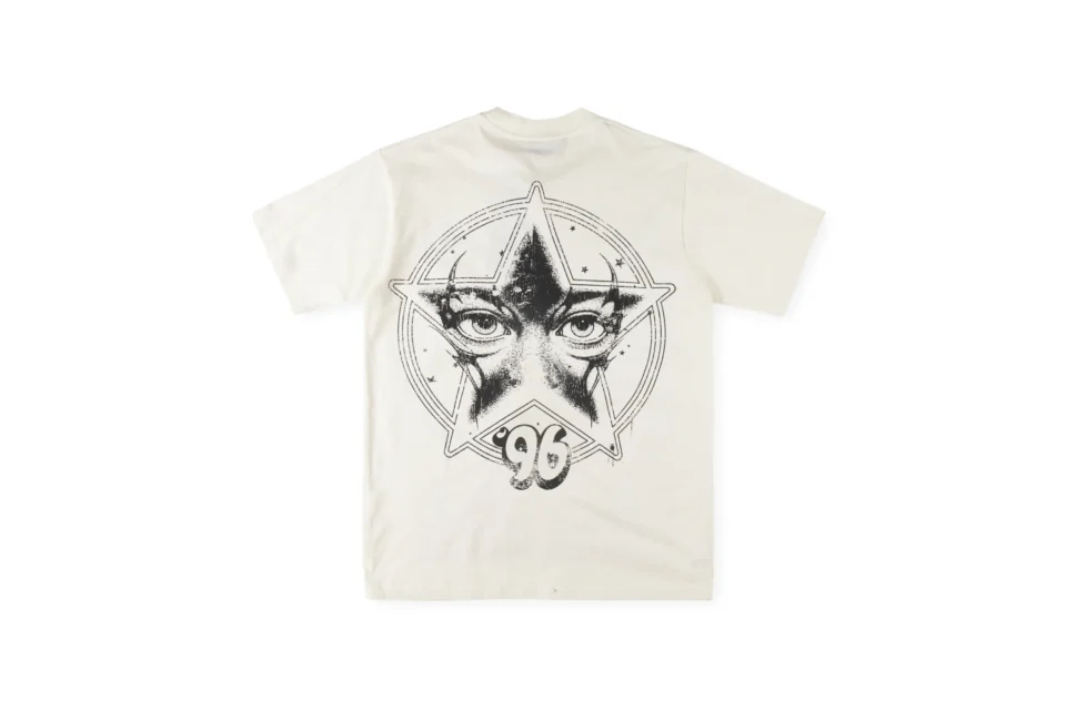 Fear of God Essentials Star Eyes T-Shirt white color cotton material with graphic print back design