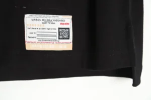 Maison Mihara Yasuhiro black ready to wear cotton shirt with white stitched label and QR code