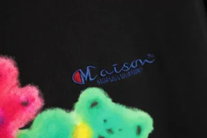 Maison Mihara Yasuhiro sweatshirt black cotton with multicolor abstract print and embroidered logo