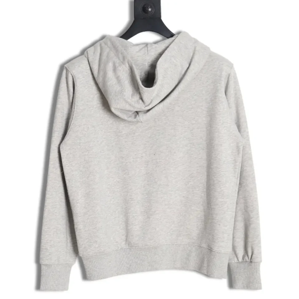 Repsgoat hoodie light gray cotton fleece casual pullover with hood and ribbed cuffs