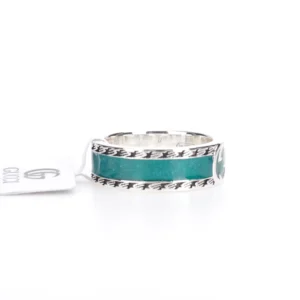 Gucci 925 Sterling Silver Double G Ring with turquoise enamel detailing and logo tag, featured in affordable luxury jewelry collection.