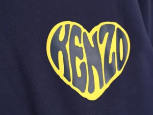 Kappa heart logo navy blue cotton sweatshirt with yellow outline and navy blue lettering design