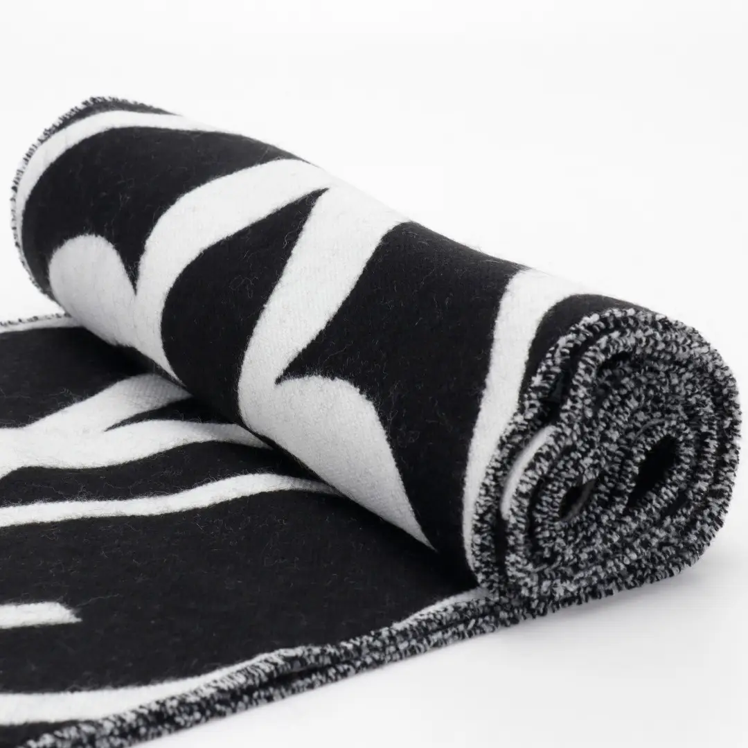 RepsGoat black and white logo scarf thick knit fabric accessory winter warmth