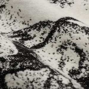 DIOR Zoo Letter Logo Wool Cashmere Long Scarf featuring intricate black and white printed patterns on a soft fabric surface.