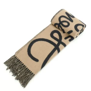 Dior scarf beige black wool fringe detailing luxury winter accessory