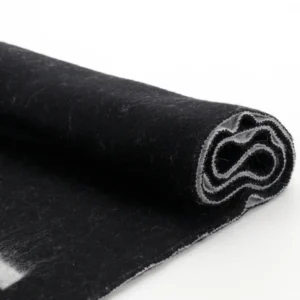 Repsgoat wool fabric black white soft textured roll material