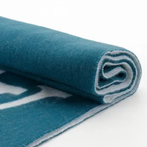 Repsgoat blanket model rolled teal soft fabric material winter accessory