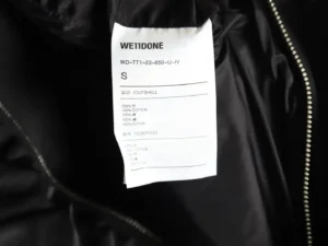 WE11DONE jacket WD-TT1-22-650-U-IV black cotton outer shell with zipper detail