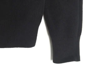 Repsgoat black ribbed knit sweater cotton blend long sleeve close-up texture