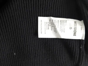 WE11DONE knitwear sweater black cotton wool blend fabric size S from Korea