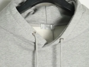 Dior hoodie light gray cotton drawstring hood casual sweatshirt