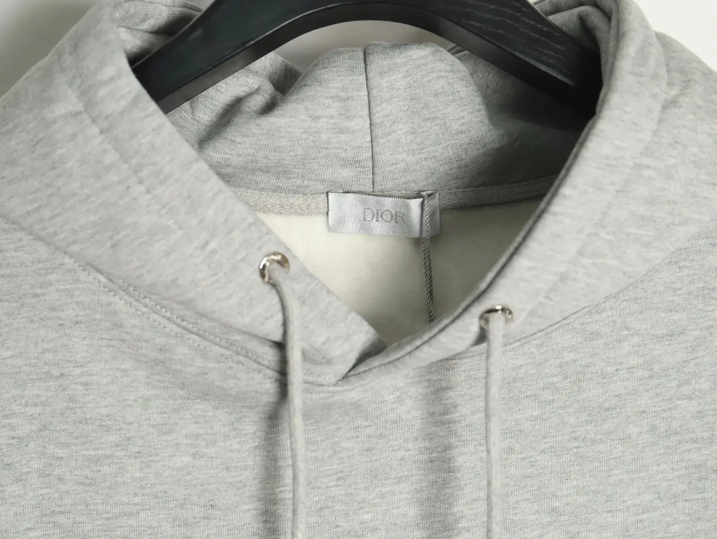 Dior hoodie light gray cotton drawstring hood casual sweatshirt