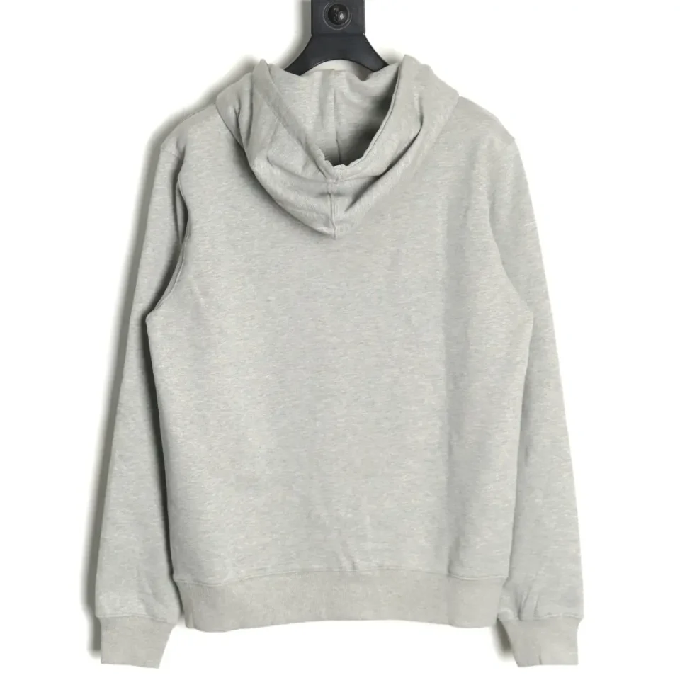 Repsgoat hoodie light gray cotton blend pullover with hood and ribbed cuffs and hem