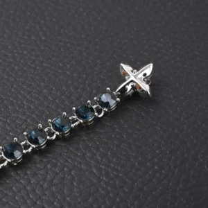 Louis Vuitton LV Crystals Diamond Letters bracelet featuring circular cut zircon stones set in polished metal chain links with LV floral hook closure.