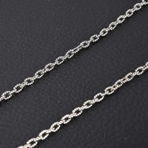 Gucci GUC 3D Double G Pure Silver Pendant Necklace displayed on a textured black background, highlighting its elegant chain design and luxury appeal.