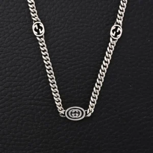 Gucci necklace silver chain with interlocking G logo links sterling silver accessory