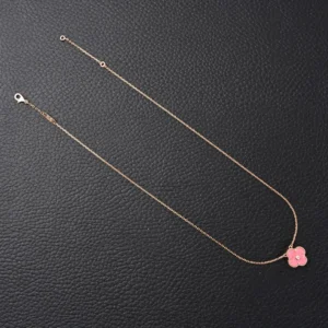 Van Cleef & Arpels Alhambra necklace pink mother of pearl 18k rose gold fine jewelry accessory