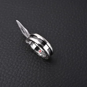 Cartier ring white and black ceramic stainless steel band with curved design