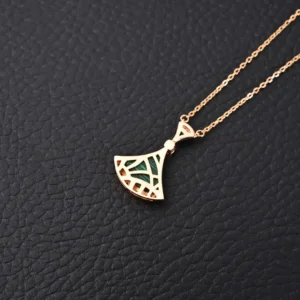 Repsgoat necklace gold color rose gold metal chain with geometric pendant design accessory