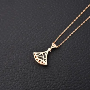 Unknown brand rose gold necklace geometric pendant delicate chain accessory