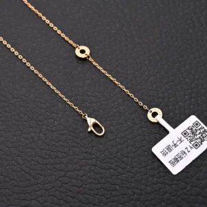 Bvlgari necklace rose gold metal chain with circular engraved logo clasp and tag