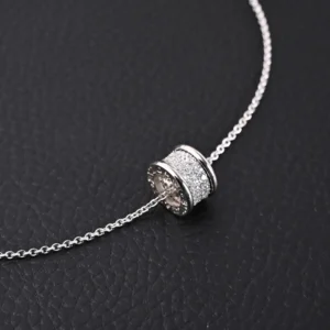 Bvlgari B.Zero1 necklace silver chain diamond pavé charm white gold accessory