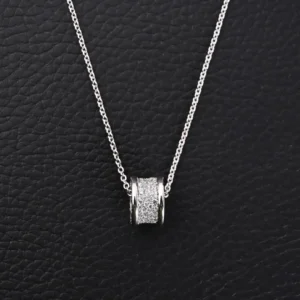 Tiffany & Co. necklace silver chain diamond pavé circle pendant elegant accessory